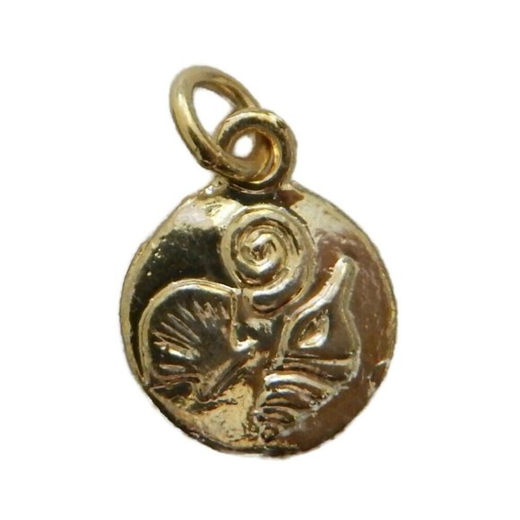 14k Yellow Gold Sand Dollar pendant charm!!